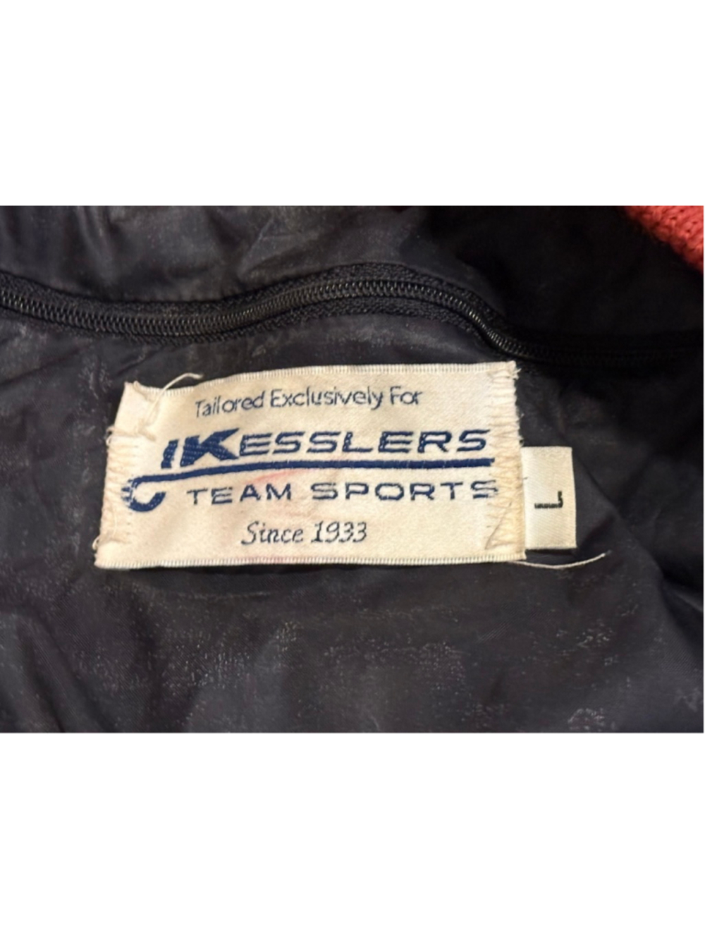 Kesslers Women’s Varsity Letterman Jacket Red/Black Leather Wool Bomber Sz L - Picture 6 of 11